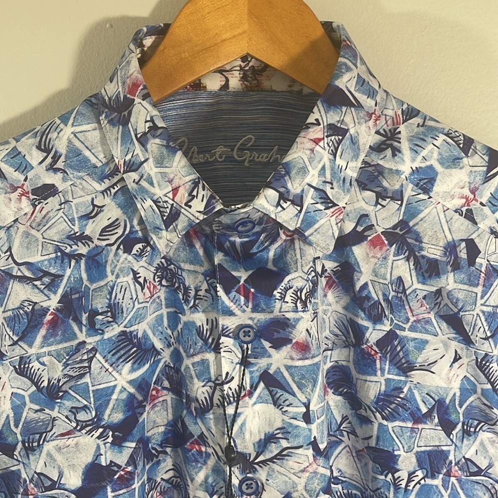 Robert Graham Classic Fit Brenner Short Sleeve Button Up. Size M. - Picture 3 of 10